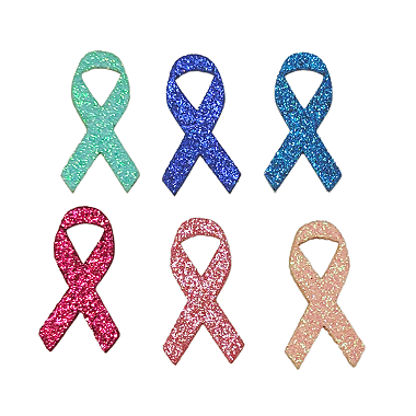 100 Adesivo Outubro rosa Novembro Azul prevenção eva gliter