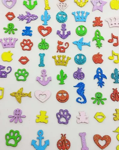 200 Adesivos Pet Piercings Eva Glitter Petshop Cães E Gatos