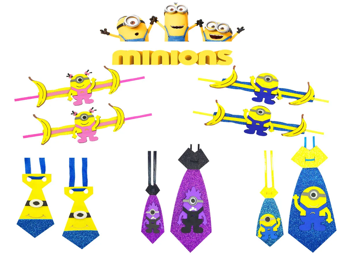 kit 40 Gravatas Pet Shop Lacinho EVA MINIONS + Brinde.