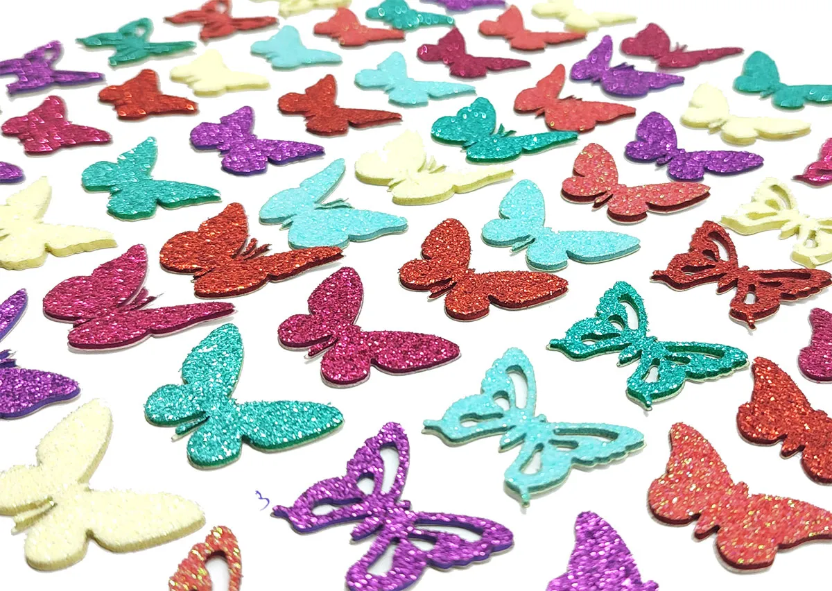 200 Adesivos Pet Coleção borboleta fêmea glitter Lacinho
