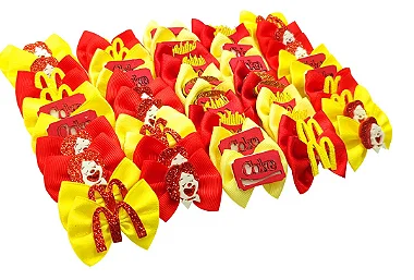 40 Laços Lacinhos McDonald's cetim gorgurão Pet Cães Gatos