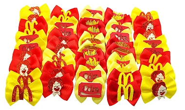 20 Laços Lacinhos McDonald's cetim gorgurão Pet Cães Gatos