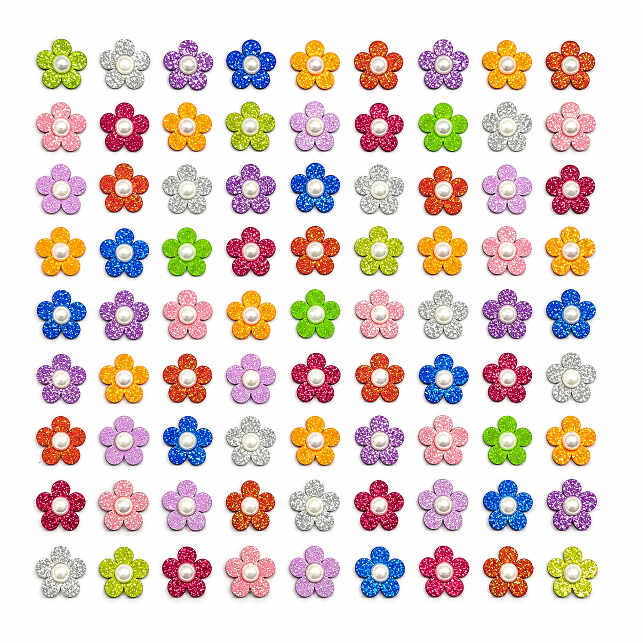50 Adesivos Flor Pérola Eva - Banho Tosa Cão Pet Shop