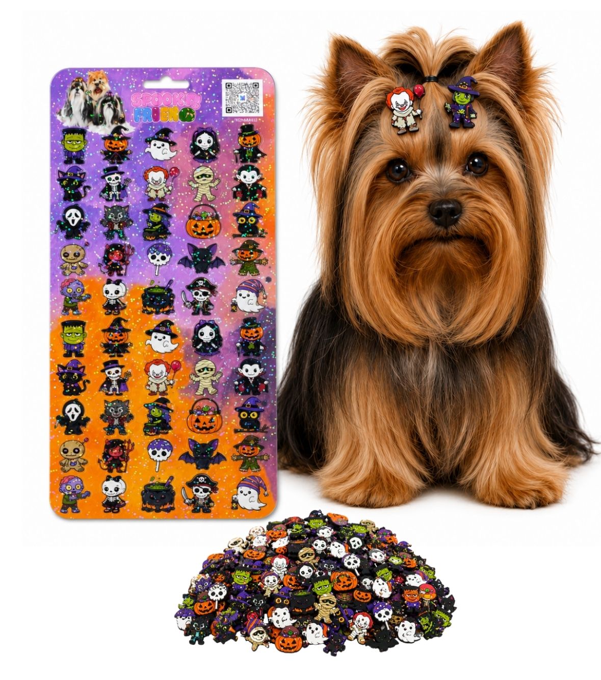Cartela Holográfica Halloween Turma do Arrepio Pet Shop Cães