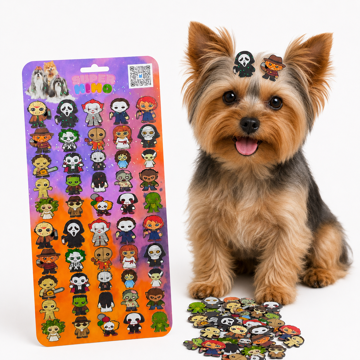Cartela Holográfica Halloween Cine do Medo Pet Shop Cão Tosa