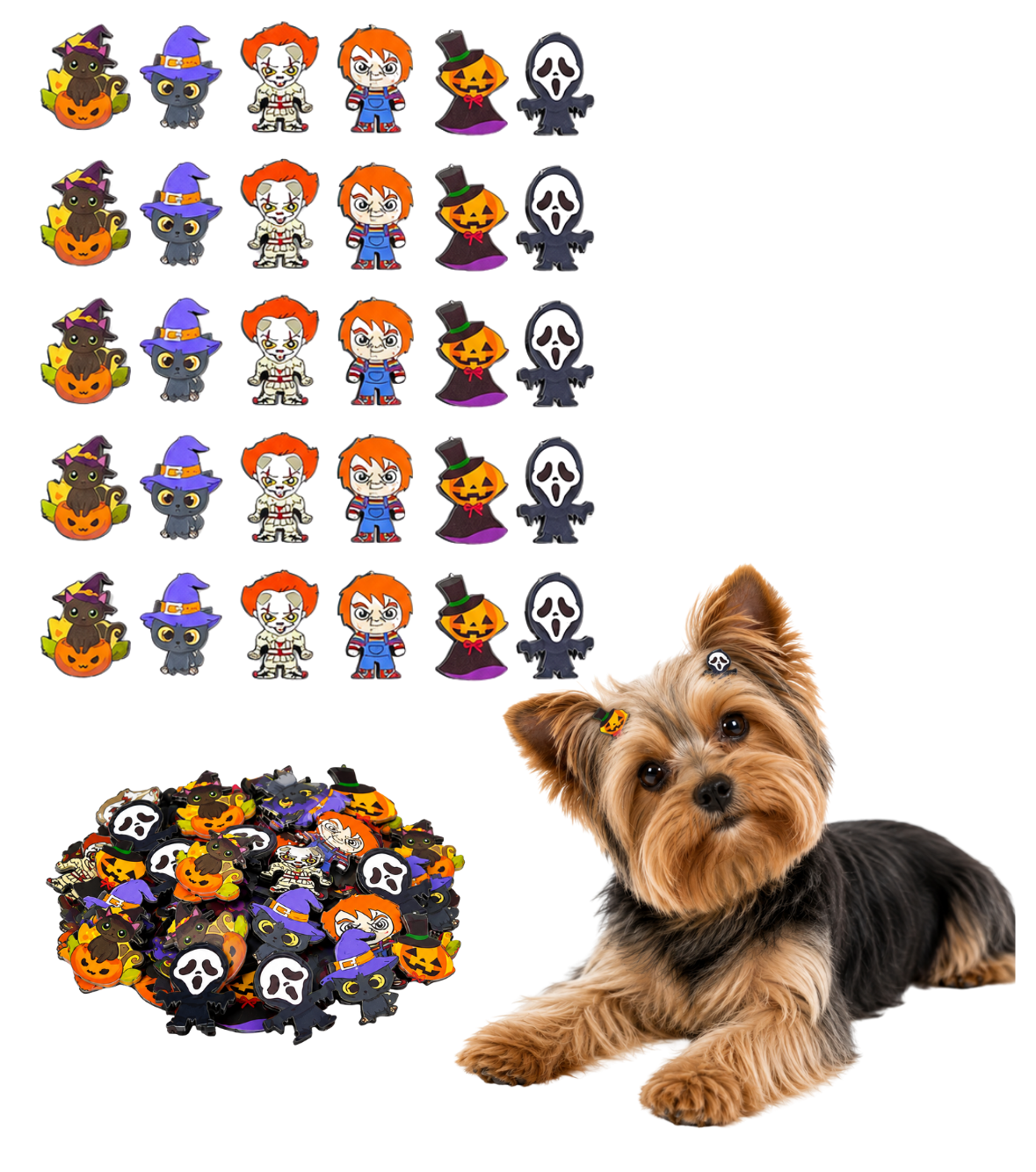 50 Adesivos EVA Travessos Halloween Pet Shop Banho e Tosa