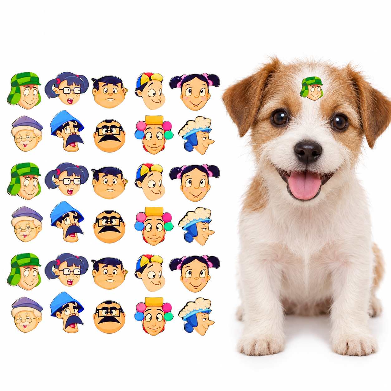 Kit 100 Adesivos Turma do Chaves Para Cães Banho e Tosa Pets