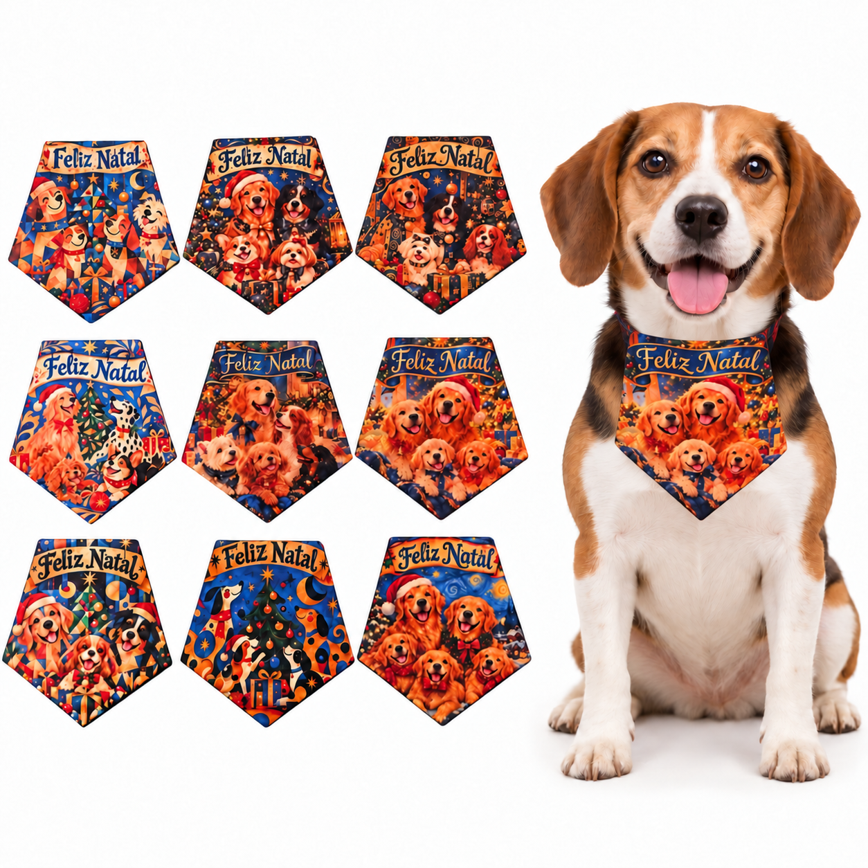 80 Colarinho Natal Sublimada Pet Shop Para Cães Modelo 1