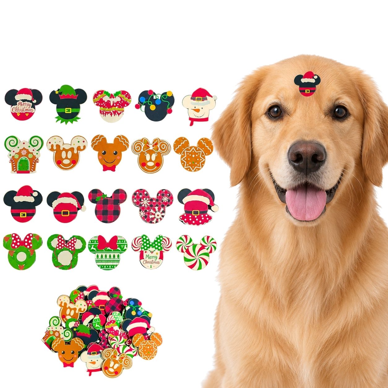 200 Adesivos Natal EVA Cão Banho Tosa Pet Shop Natal Encanto