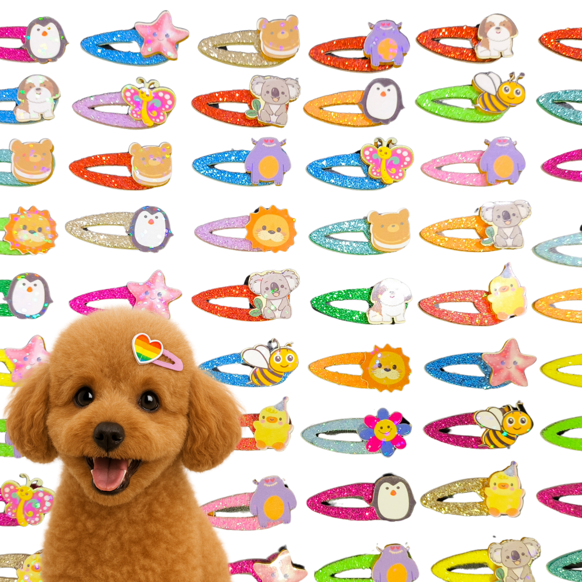 100 Adesivos Pet Piercing Tictac Olográfico BanhoTosa Animal