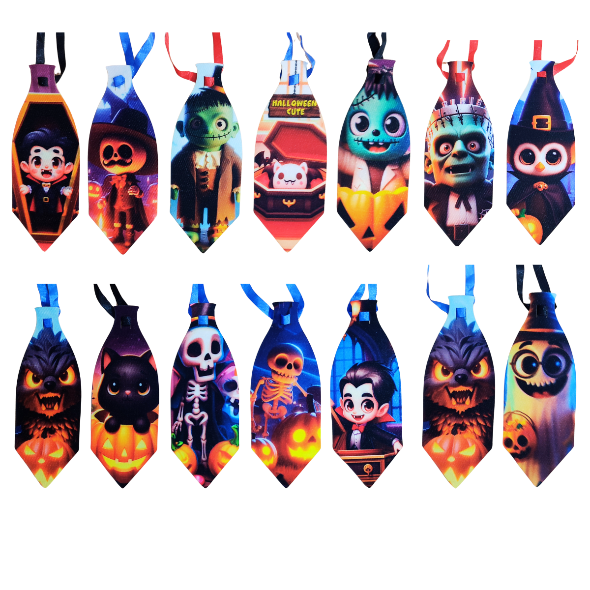 50 Gravata Pet Halloween Sublimada HD Fita 60cm MimoShow