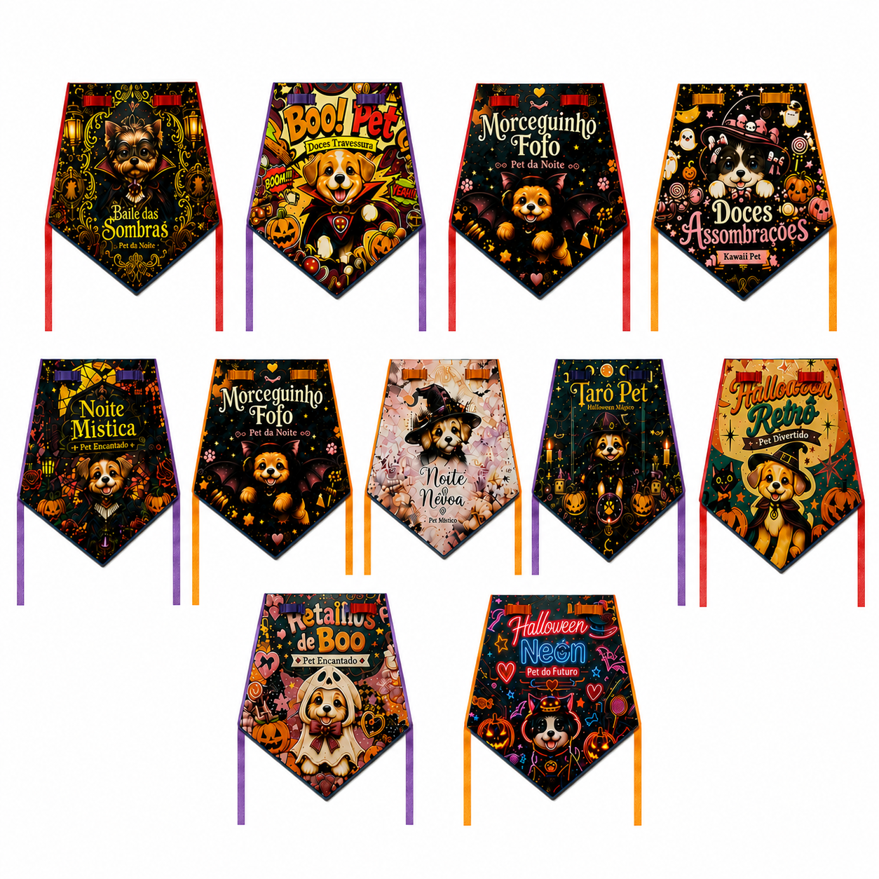 40 Colarinho Sublimada Pet Shop Tema Halloween  Para Cães