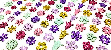 1000 Adesivos Pet Coleção FLORES fêmea glitter Lacinho Pet