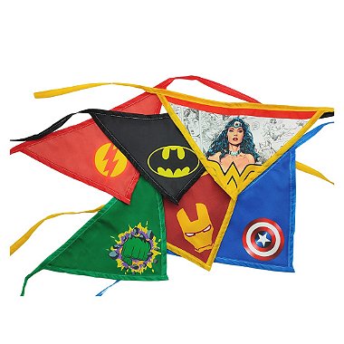 10 Lacinho Bandana G Super Heróis Pet Tecido Cão Gato