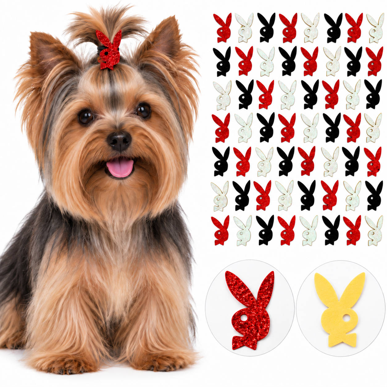kit 50 adesivos PlayBoy Glitter Pet Petshop Cão e Gato