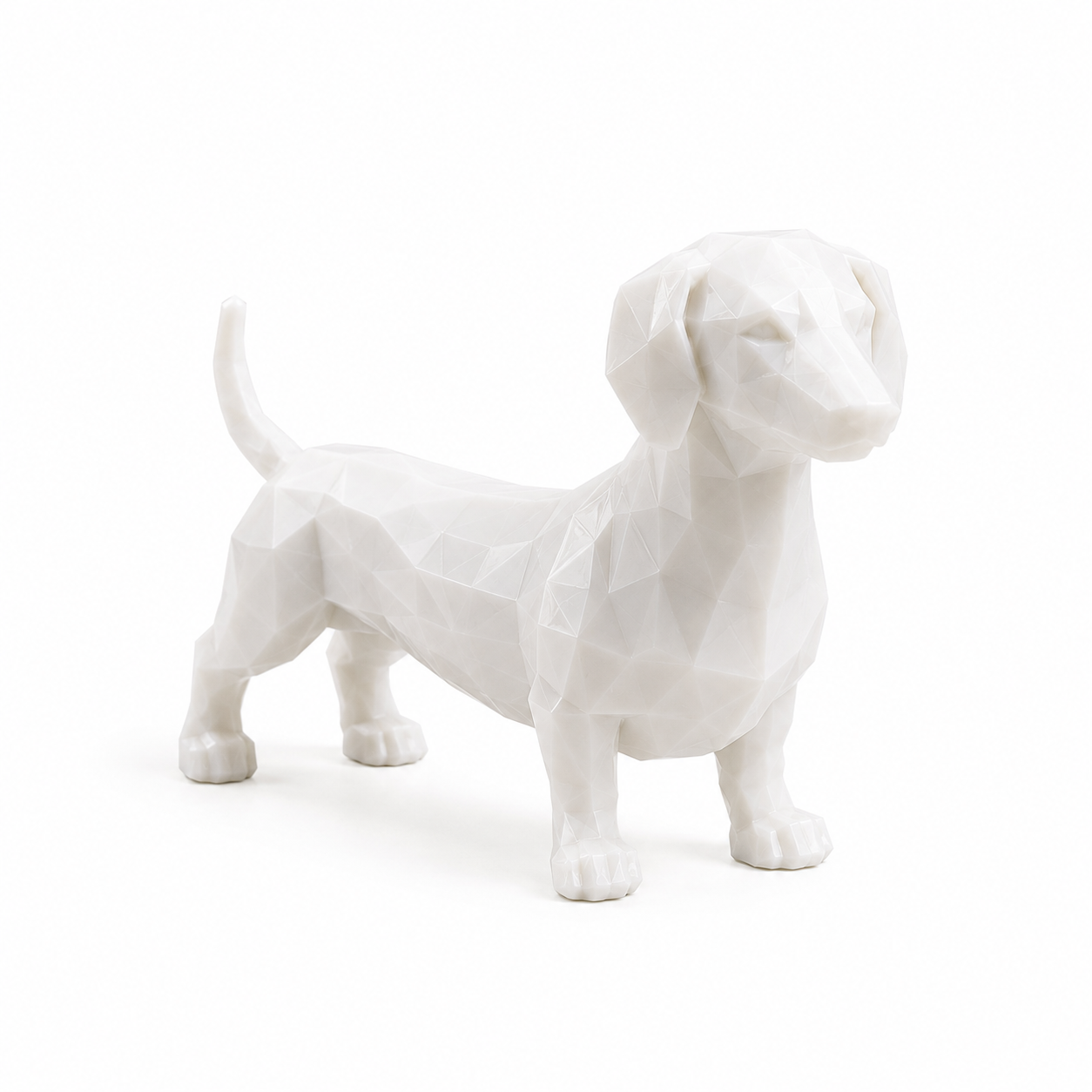 Cachorro em PETG Branco - Decoração Moderna para Ambientes