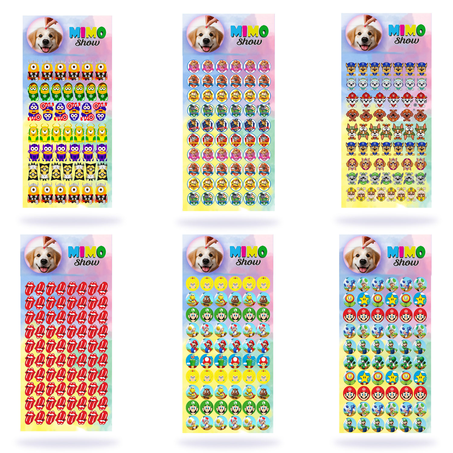 Combo 366 Adesivos Sticker Pet 06 Cartelas Cão e Gato