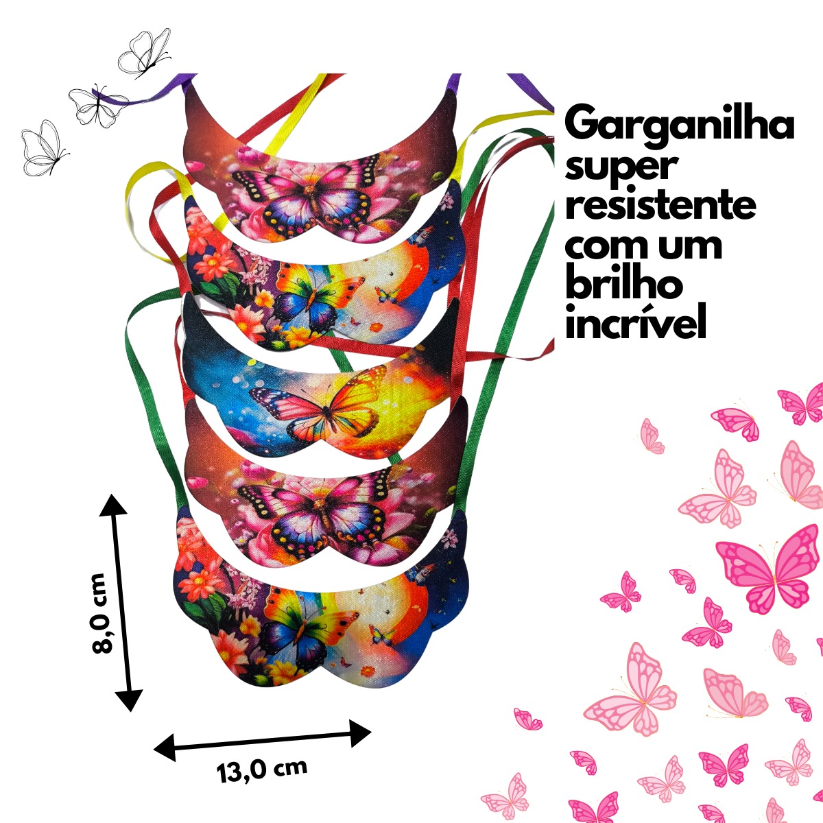 Kit30 Gargantilha Cetim Broboletas Pet Shop Cachorro E Gato