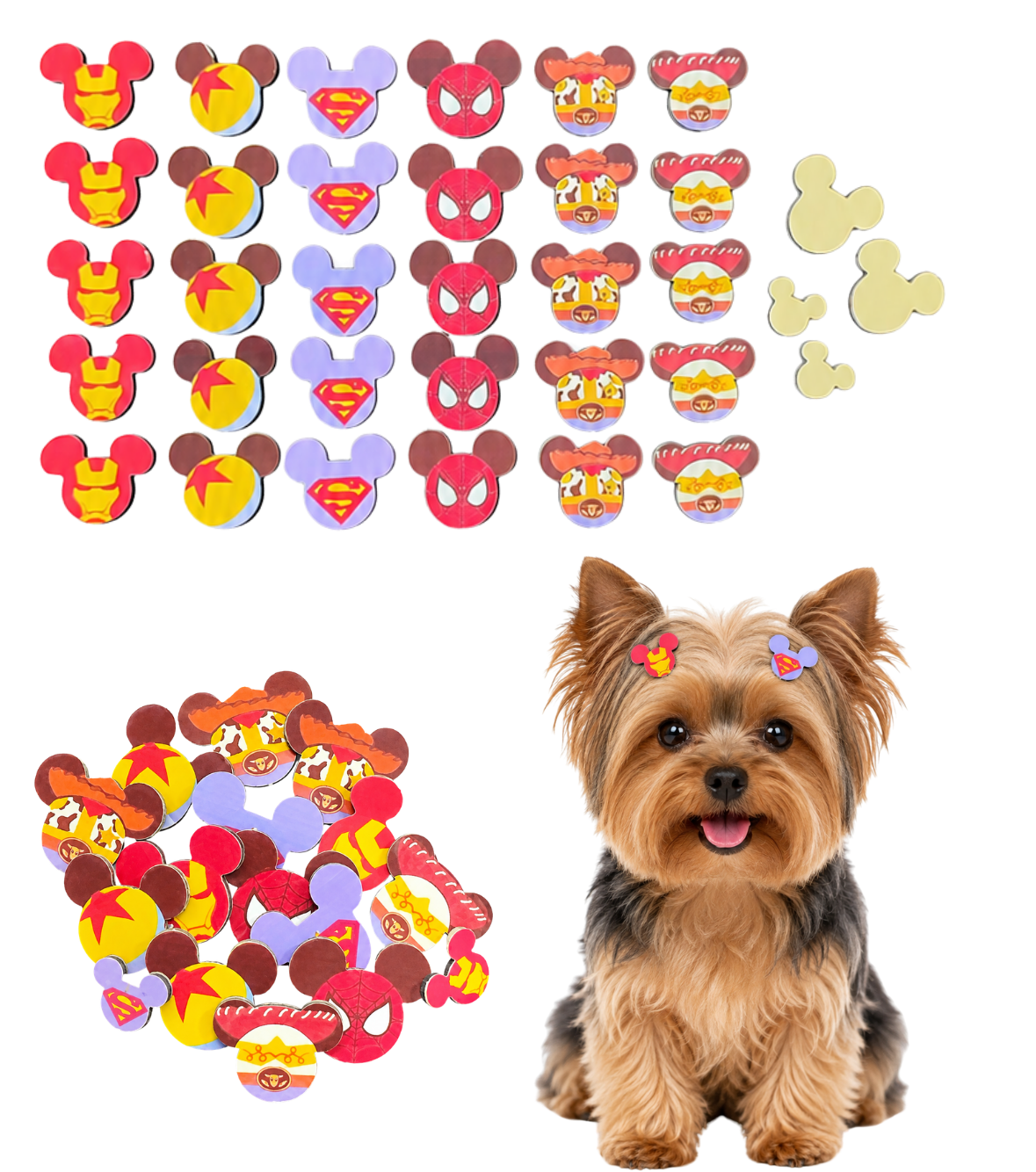 50 Adesivos Super Mickey Para Pets EVA Impresso Banho e Tosa