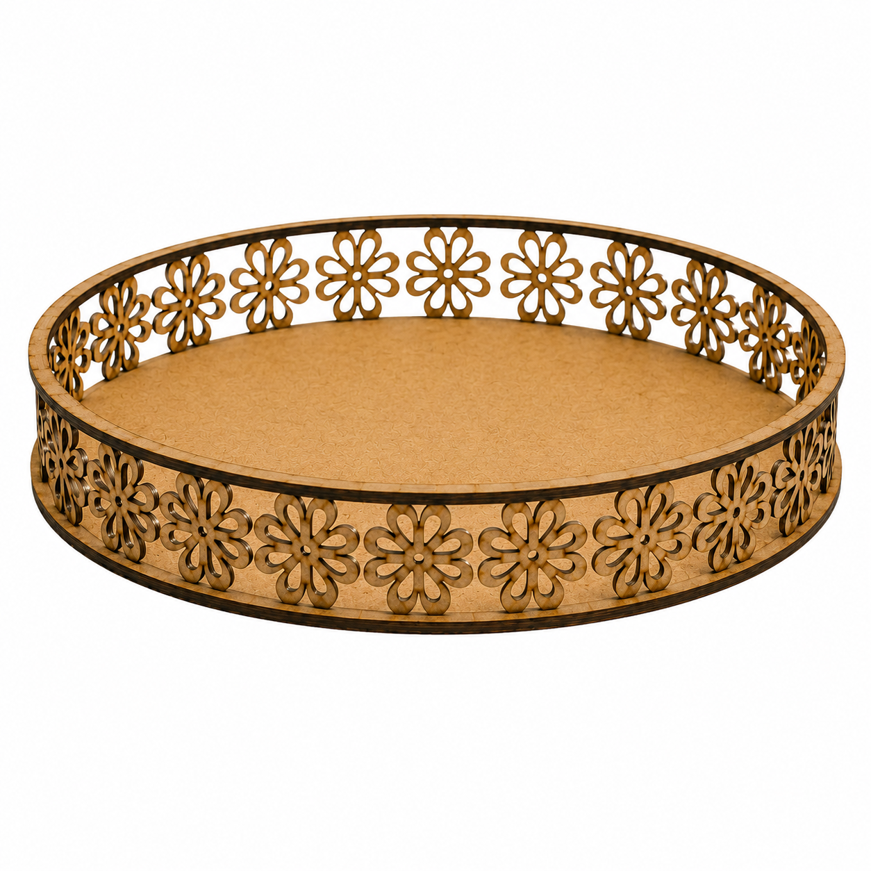 3 Cesta Redonda MDF Flor G - Mães e Namorados