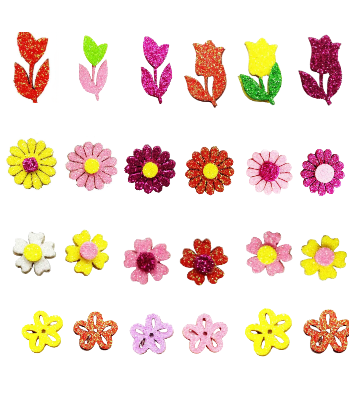 200 Adesivos Pet Flores Glitter - Banho e Tosa Profissional