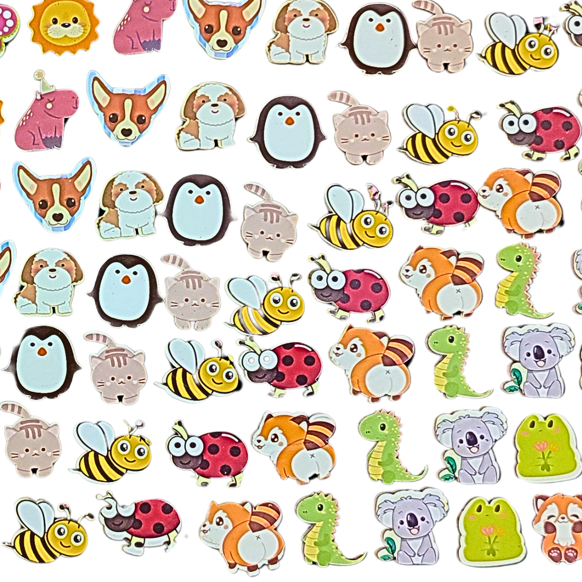 kit com 100 Adesivos Cão Banho e Tosa Tema Animais