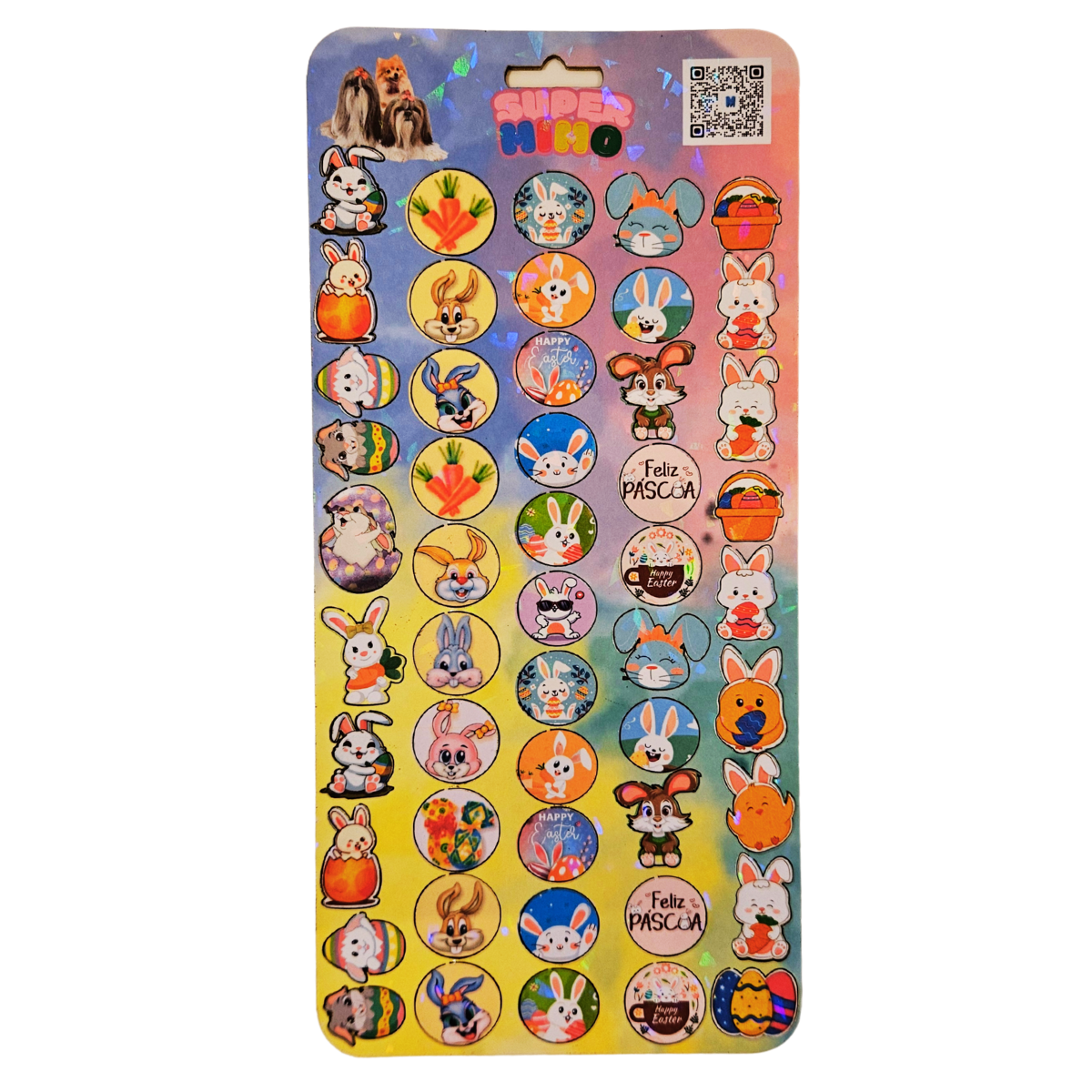 kit 100 Adesivos 3D EVA Sticker Pet Mimoshow Banho Tosa laço