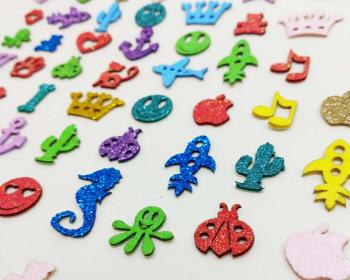 100 Adesivos Pet Piercings Eva Glitter Petshop Cães E Gatos