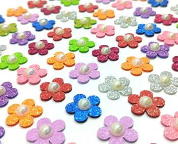 kit 50 adesivos flor pérolas Pet Petshop cão e gato