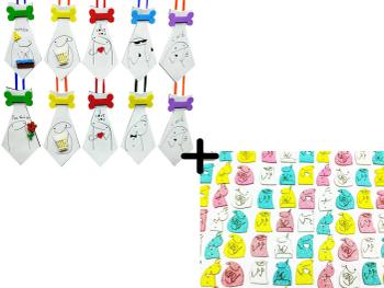 combo macho femea flork gravata adesivo pet cao gato 150 und