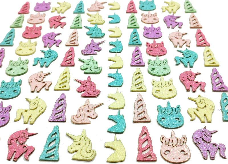 50 Adesivos Pet Coleção Unicornio fêmea glitter Lacinho Pet