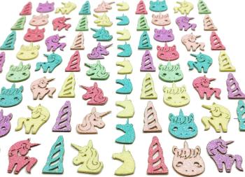 100 Adesivos Pet Coleção Unicornio fêmea glitter Lacinho Pet