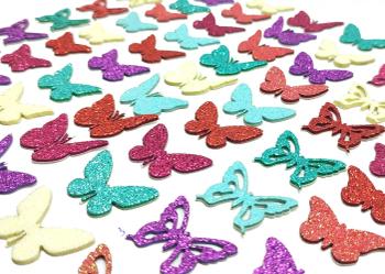 200 Adesivos Pet Coleção borboleta fêmea glitter Lacinho