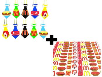 combo150 gravatas adesivos McDONALDS femea macho cao gato