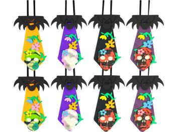 10 Gravatas HALLOWEEN CAVEIRA MEXICANA Petshop cao gato