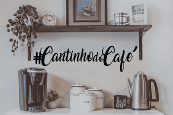 Quadro decorativo MDF Cantinho do café preto semi brilho