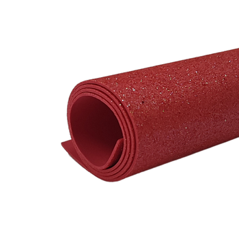 kit 5 Eva adesivo Glitter 40x30 Artesanato, Escolar, Decorar Cor:Vermelho neon
