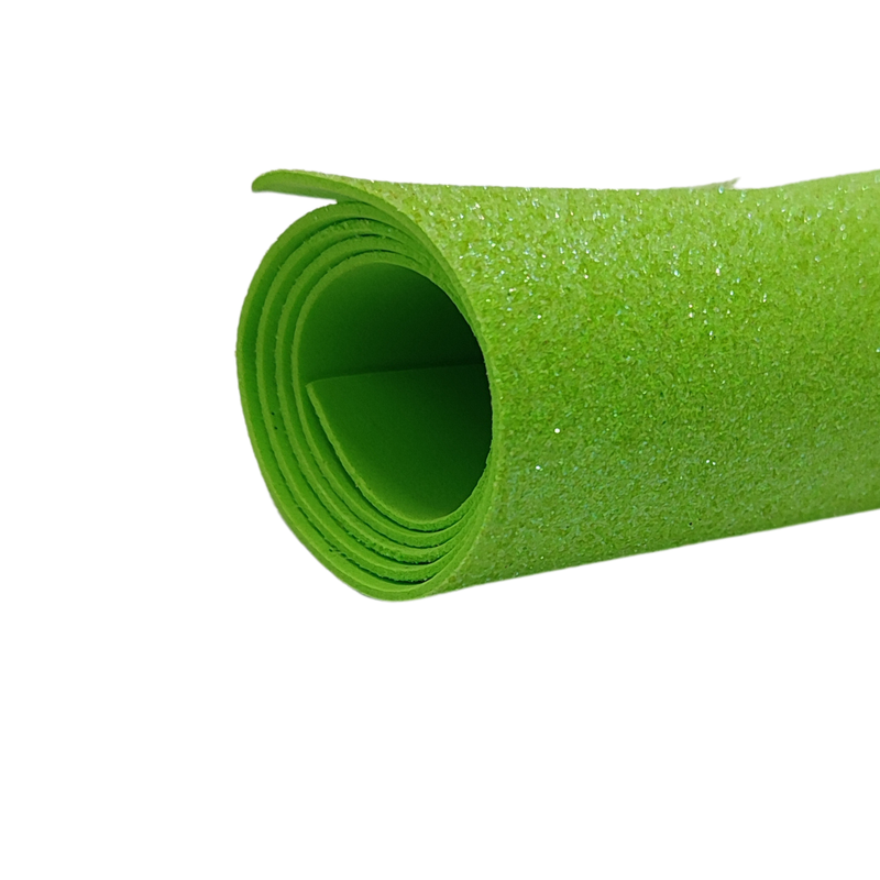 kit 5 Eva adesivo Glitter 40x30 Artesanato, Escolar, Decorar Cor:Verde neon