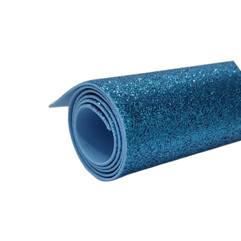 kit 10 Eva adesivo Glitter 30x20 Artesanato, Escolar, Decorar Cor:Azul celeste