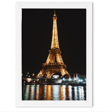Quadro Decorativo Torre Eiffel Tam A3 Moldura em Madeira(T1)