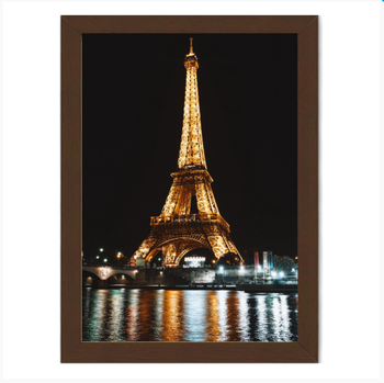Quadro Decorativo Torre Eiffel Tam A3 Moldura em Madeira(T1) Cor:Preta