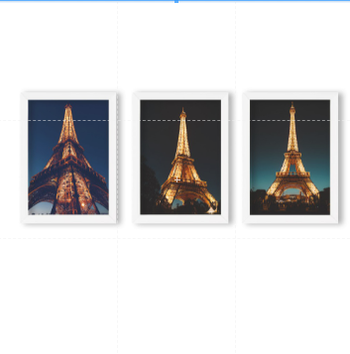 03 Quadros Decorativo Torre Eiffel A3 Moldura em Madeira(kit03)