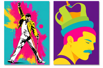 02 Quadros Placa MDF Decorativo Musica Personalidade 21x30cm Cor:freddie mercury v1