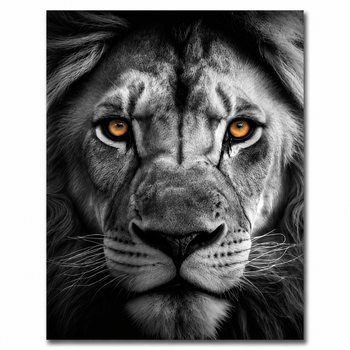Quadro Decoração Placa MDF A4 Animais Sala Quarto Escritório Cor:Leão