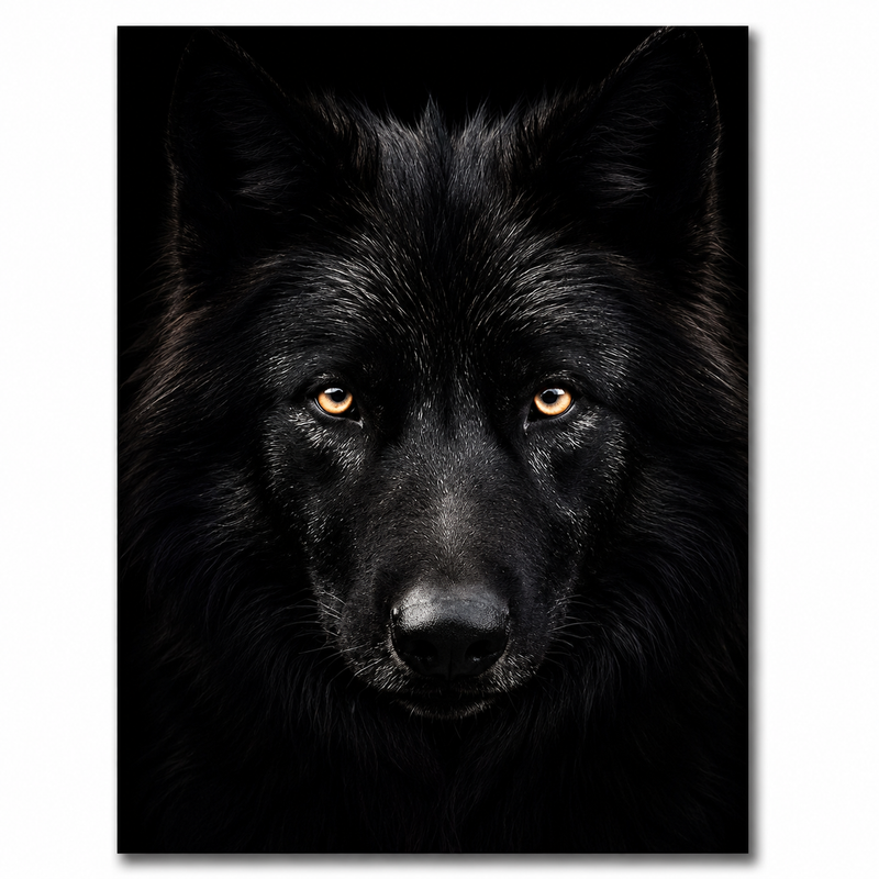 Quadro Decoração Placa MDF A4 Animais Sala Quarto Escritório Cor:Lobo