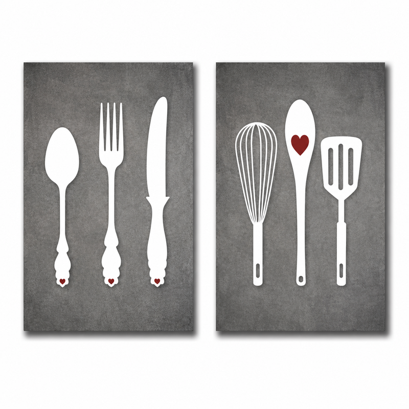 Kit 02 Quadro Decoração Placa MDF Tam A4 Copa Cozinha Café Cor:CZ3
