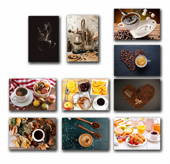 Kit 10 Quadros Decoração Placa MDF Cozinha Cantinho do Café