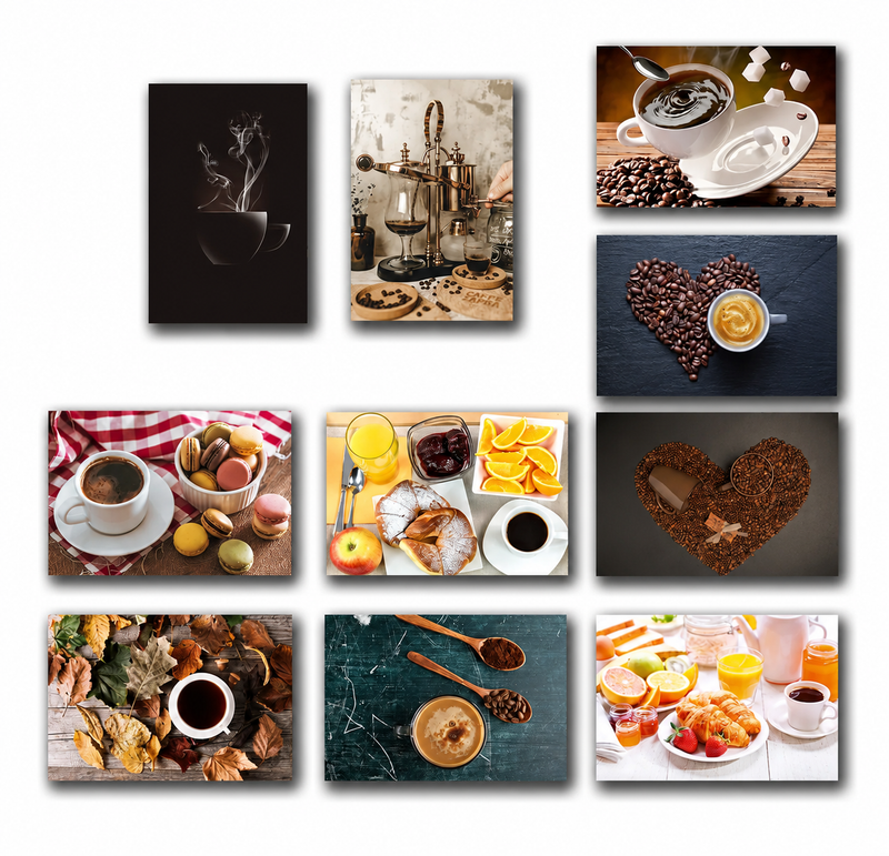 Kit 10 Quadros Decoração Placa MDF Cozinha Cantinho do Café