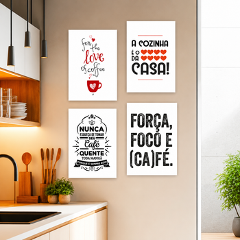 Kit Com 10 Quadros Decoração Parede Placa MDF 3mm Cozinha Cor:CZ15