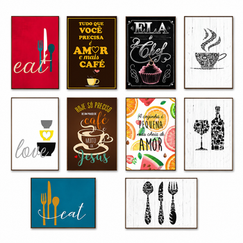 Kit Com 10 Quadros Decoração Parede Placa MDF 3mm Cozinha